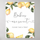 Waterverf citroen Baby's zijn zoet Poster (Voorkant)