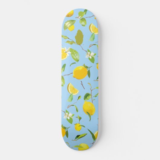 Waterverf Citroen & Bladeren 3 Persoonlijk Skateboard (Voorkant)