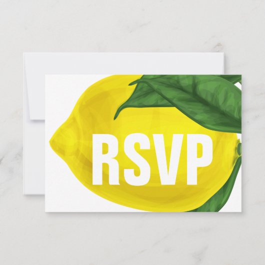 Waterverf Citroen & bladeren | RSVP Kaart (Achterkant)