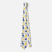 Waterverf Citroen Blauwe Bes Fruit Stropdas (Voorkant)