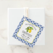 Waterverf Citroen Blauwe Tegel Limoncello Bedankt Bedankjes Labels (In situ)