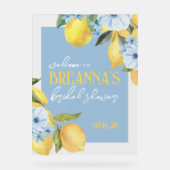 Waterverf Citroen & Bloem Acryl Welkomstbord Acryl Bord (Voorkant)