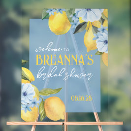 Waterverf Citroen & Bloem Acryl Welkomstbord Acryl Bord