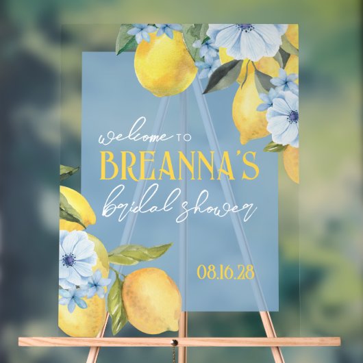 Waterverf Citroen & Bloem Acryl Welkomstbord Acryl Bord (Neutraal)