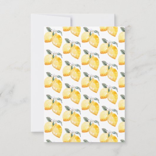 Waterverf Citroen Bloem Citrus Bruiloft Feest Bedankkaart (Achterkant)