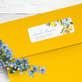 Waterverf Citroen & Bloem Motief Retour Adres Labe Etiket