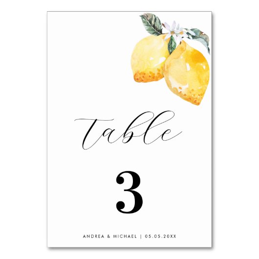 Waterverf Citroen Bloemen Spaans Italiaans Bruilof Kaart (Achterkant)