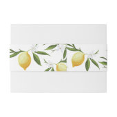 waterverf citroen bloemenbruiloft buik band uitnodigingen wikkel (Achterkant Voorbeeld)