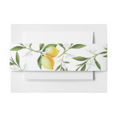 waterverf citroen bloemenbruiloft buik band uitnodigingen wikkel (Voorkant Voorbeeld)