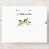 Waterverf citroen bloesems zomer bruiloft all in one uitnodiging (Achterzijde)