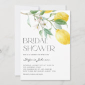 Waterverf Citroen Boeket Zomer Bruiloftsfeest Kaart (Voorkant)