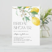 Waterverf Citroen Boeket Zomer Bruiloftsfeest Kaart (Staand voorkant)