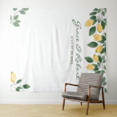 Waterverf Citroen Botanische Achtergrond Bruiloft Wandkleed (In Situ (horizontaal))