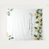 Waterverf Citroen Botanische Achtergrond Bruiloft Wandkleed (Voorkant (horizontaal))