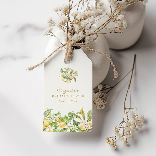 Waterverf Citroen Bruidsdiner Cadeaulabel