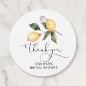 Waterverf citroen bruidsdouche  bedankjes labels (Voorkant)