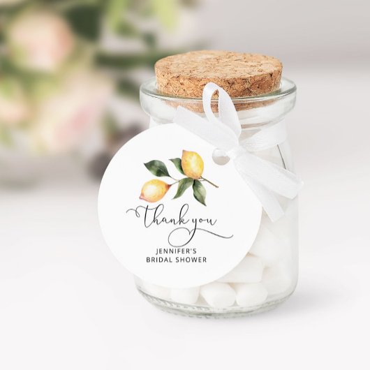 Waterverf citroen bruidsdouche  bedankjes labels