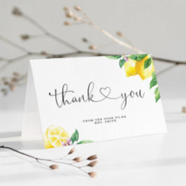 Waterverf citroen bruidsdouche  bedankkaart