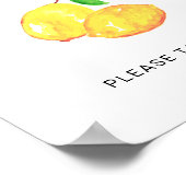 waterverf citroen bruiloft favor teken eenvoudig poster (Hoek)