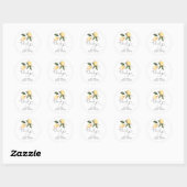 Waterverf citroen bruiloft favoriete geschenken ronde sticker (Vel)