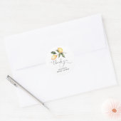 Waterverf citroen bruiloft favoriete geschenken ronde sticker (Envelop)