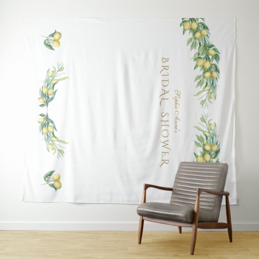 Waterverf Citroen Bruiloft Photo Booth Wandkleed (In Situ (horizontaal))