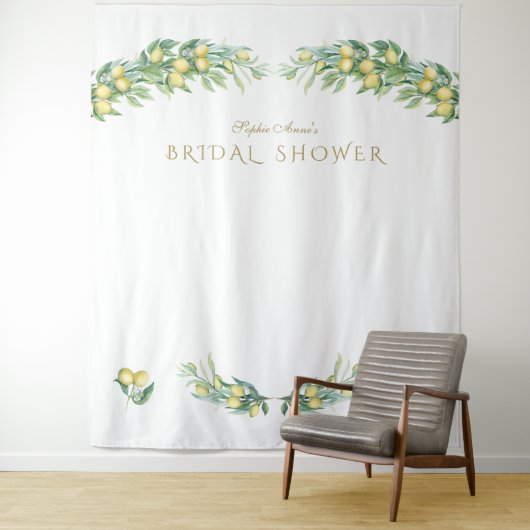 Waterverf Citroen Bruiloft Photo Booth Wandkleed (In situ)