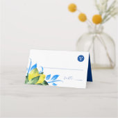 Waterverf Citroen Bruiloft Tafel Decor Plaats Kaar Plaatskaartje (Voorkant)