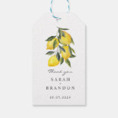 Waterverf Citroen Citroen Zomer Bruiloft Cadeaulabel (Achterkant)