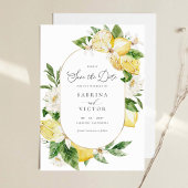 Waterverf Citroen Citroengroen Save the Date Kaart