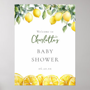 Waterverf citroen citrus Baby shower welkomstbord Poster