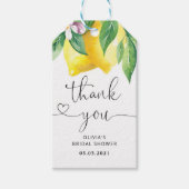 Waterverf citroen citrus bruidsmeisjesfeest cadeaulabel (Voorkant)