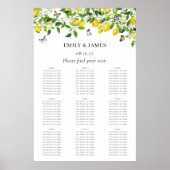 Waterverf Citroen Citrus Bruiloft Zitkaarten Poster (Voorkant)