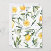 Waterverf Citroen Citrus Floral Modern Bruiloft Kaart (Achterkant)