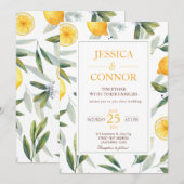 Waterverf Citroen Citrus Floral Modern Bruiloft Kaart (Voorkant / Achterkant)