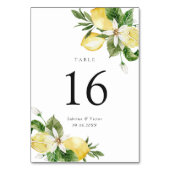 Waterverf citroen citrus groen bruiloft kaart (Achterkant)