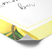 Waterverf citroen citrus modern - limonadebar poster (Hoek)