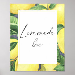 Waterverf citroen citrus modern - limonadebar poster