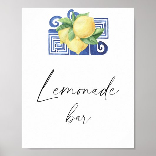 Waterverf citroen citrus modern - limonadebar poster (Voorkant)
