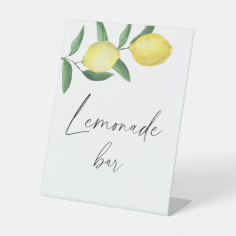 Waterverf citroen citrus modern - limonadebar reclamebord met voetstuk