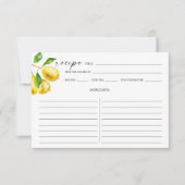 Waterverf Citroen Citrus Recept Kaart Kleiner (Voorkant)