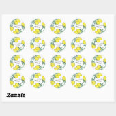 Waterverf Citroen Citrus Script Bruiloft Ronde Sticker (Vel)