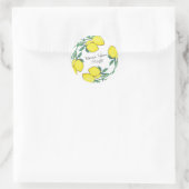 Waterverf Citroen Citrus Script Bruiloft Ronde Sticker (Tas)