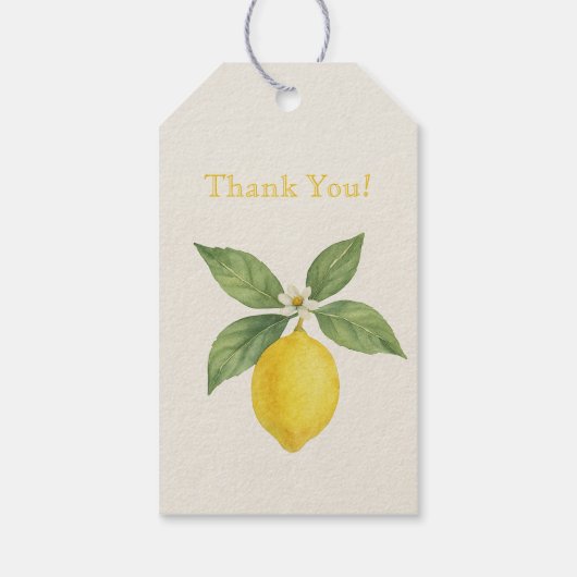 Waterverf Citroen Dank Je Cadeaulabel (Achterkant)