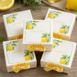 Waterverf citroen dank u vierkant Sticker