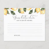 Waterverf citroen Datumnachtidee. Lemon date jar (Voorkant)