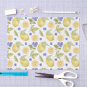 Waterverf citroen en bosbessen fruit met bladeren tissuepapier (Craft)