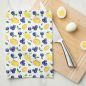 Waterverf citroen en bosbessen theedoek (Quarter Fold)