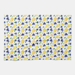 Waterverf citroen en bosbessen theedoek