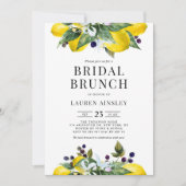 Waterverf Citroen en Braambes Bruidsbrunch Kaart (Voorkant)